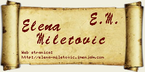 Elena Miletović vizit kartica